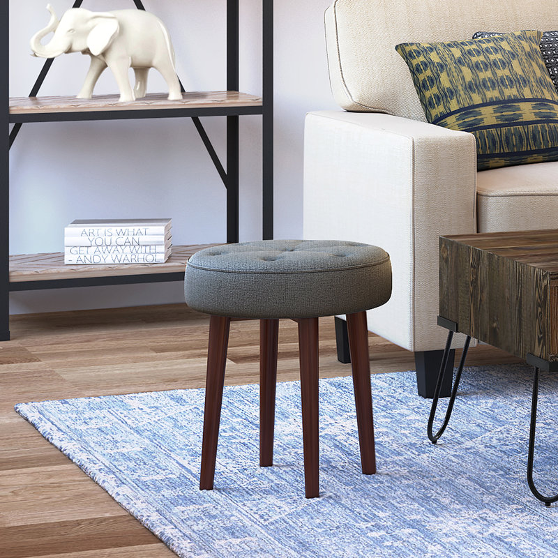 Elle Decor Penelope Round Tufted Stool & Reviews Wayfair